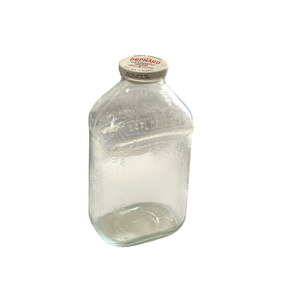 Vintage Orchard Juices Glass Bottle 64 Fl Oz With Lid